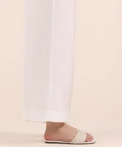 Hot Sapphire Raw Silk Culottes White