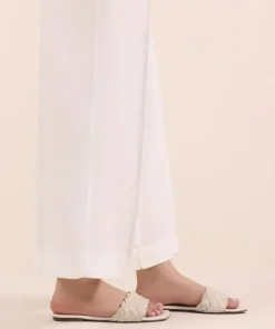 Hot Sapphire Raw Silk Culottes White