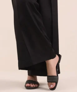 Fashion Sapphire Raw Silk Culottes Black