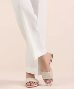 Best Sapphire Raw Silk Straight Pants White