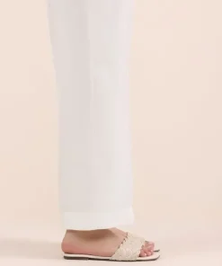 Best Sapphire Raw Silk Straight Pants White
