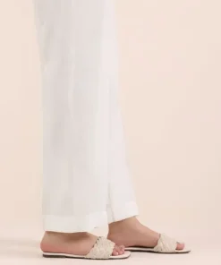 Best Sapphire Raw Silk Straight Pants White