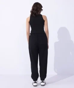 Hot Sapphire Ribbed Vest black