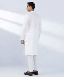 Hot Sapphire Schiffli Embroidered Cotton Suit - Regular Fit White