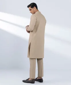 New Sapphire Schiffli Embroidered Cotton Suit - Regular Fit Beige