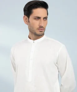 Hot Sapphire Schiffli Embroidered Cotton Suit - Slim Fit White