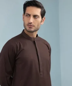 New Sapphire Schiffli Embroidered Cotton Suit - Regular Fit Maroon