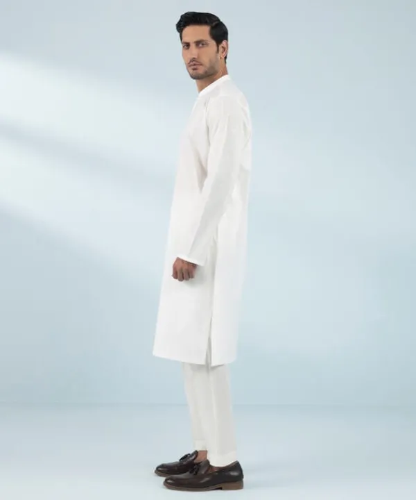 Online Sapphire Schiffli Embroidered Cotton Suit - Regular Fit White
