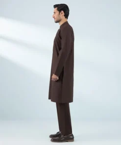 Fashion Sapphire Schiffli Embroidered Cotton Suit - Slim Fit Maroon