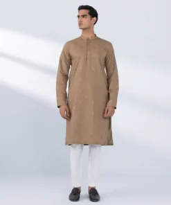 Discount Sapphire Schiffli Embroidered Cotton Kurta - Regular Fit Rust