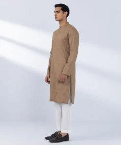 Discount Sapphire Schiffli Embroidered Cotton Kurta - Regular Fit Rust