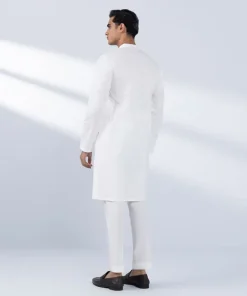 Outlet Sapphire Schiffli Embroidered Cotton Kurta - Regular Fit White