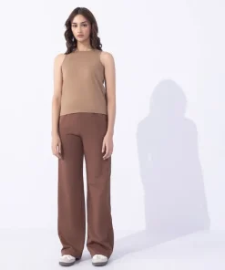 Hot Sapphire Sleeveless T-Shirt Camel