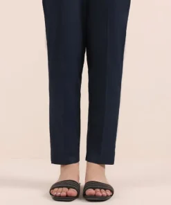 Sale Sapphire Solid Cambric Cigarette Pants Blue