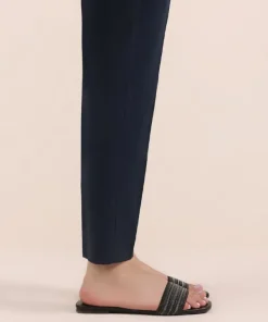 Sale Sapphire Solid Cambric Cigarette Pants Blue