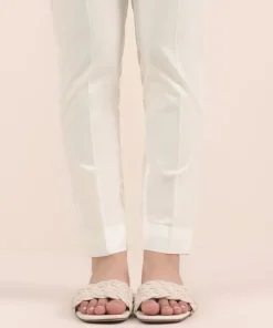 Best Sapphire Solid Cambric Cigarette Pants White