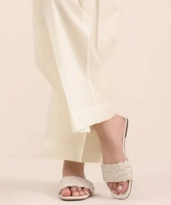 Clearance Sapphire Solid Cambric Culottes Off White