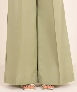 Fashion Sapphire Solid Cambric Culottes Green