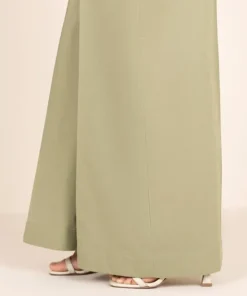 Fashion Sapphire Solid Cambric Culottes Green