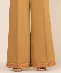 Outlet Sapphire Solid Cambric Flared Pants Brown