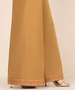 Outlet Sapphire Solid Cambric Flared Pants Brown