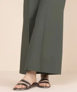 Outlet Sapphire Solid Cambric Flared Pants Green
