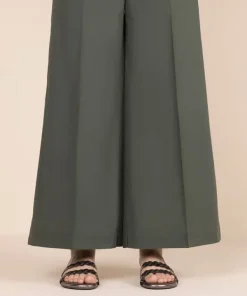 Outlet Sapphire Solid Cambric Flared Pants Green