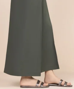 Outlet Sapphire Solid Cambric Flared Pants Green