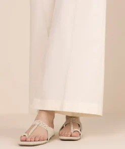 Online Sapphire Solid Cambric Flared Pants Off White
