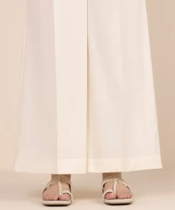 Online Sapphire Solid Cambric Flared Pants Off White