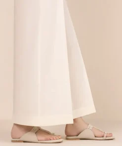 Online Sapphire Solid Cambric Flared Pants Off White