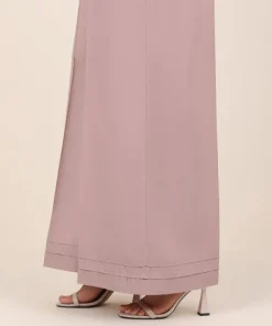 Hot Sapphire Solid Cambric Flared Pants Pink