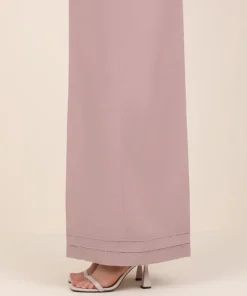 Hot Sapphire Solid Cambric Flared Pants Pink