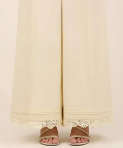 Online Sapphire Solid Cambric Flared Pants Beige