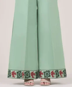 Fashion Sapphire Solid Cambric Flared Pants