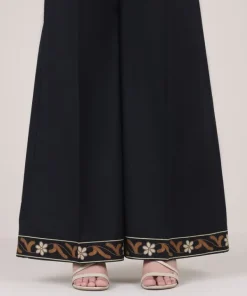 Clearance Sapphire Solid Cambric Flared Pants