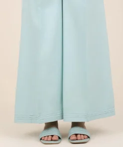 Clearance Sapphire Solid Cambric Flared Pants Ice Blue
