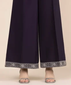 Discount Sapphire Solid Cambric Flared Pants Purple