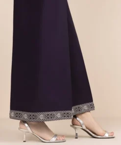 Discount Sapphire Solid Cambric Flared Pants Purple