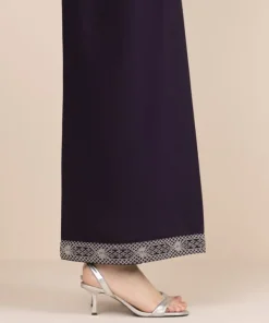 Discount Sapphire Solid Cambric Flared Pants Purple