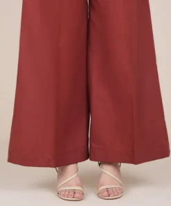 Fashion Sapphire Solid Cambric Flared Pants