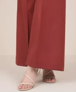 Fashion Sapphire Solid Cambric Flared Pants
