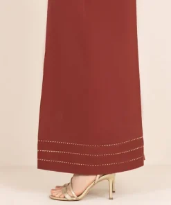 Sale Sapphire Solid Cambric Flared Pants Maroon