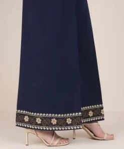 Outlet Sapphire Solid Cambric Flared Pants