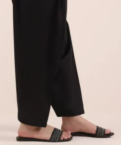 Hot Sapphire Solid Cambric Shalwar Black