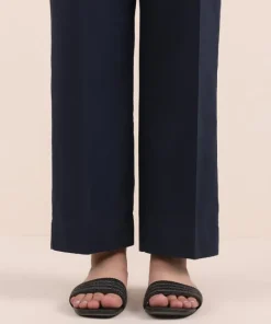 New Sapphire Solid Cambric Straight Pants Navy Blue