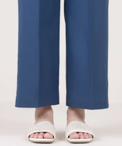 Online Sapphire Solid Cambric Straight Pants