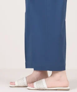 Online Sapphire Solid Cambric Straight Pants