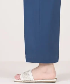 Online Sapphire Solid Cambric Straight Pants