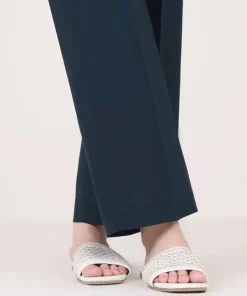Hot Sapphire Solid Cambric Straight Pants